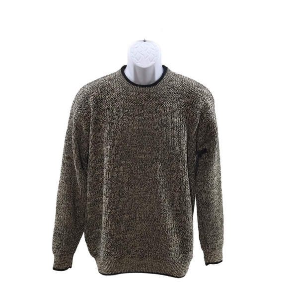 RETRO—ST. JOHN’S BAY—Chunky Grandpa Pullover Crewneck Black/White Sweater—Sz Lg - Picture 3 of 15